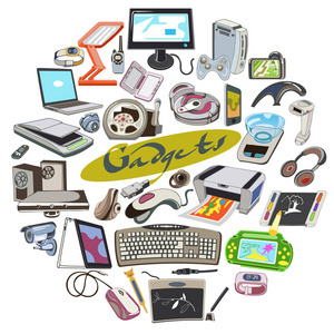 男手與電子產(chǎn)品 家用設(shè)備與運(yùn)輸矢量插圖的創(chuàng)新融合